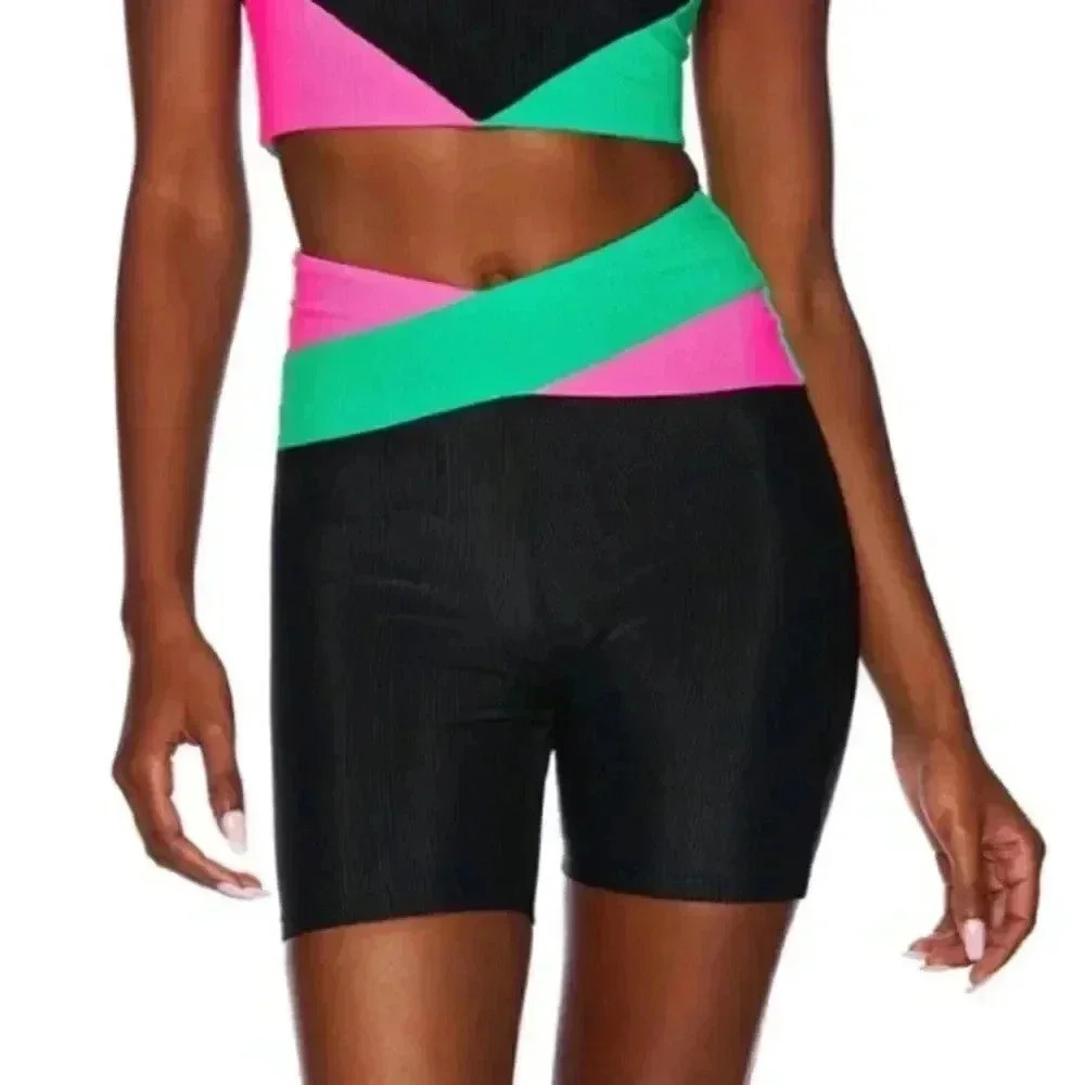 NWT Beach Riot Sport Cora Colorblock Ribbed Bike Shorts size XS